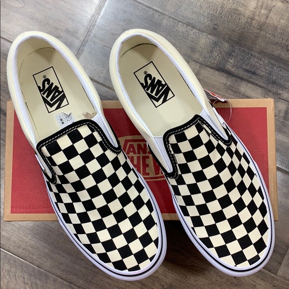 VANS CLASSIC SLIP ON black & white checkerboard WM - Picture 5 of 16